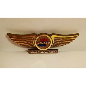 United Airlines Future Stewardess Pin Vintage